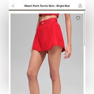 Alo Match Point Tennis Skirt in Bright Red